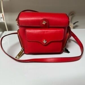 Rebecca Minkoff Red Leather Crossbody Bag with Gold Accents collector